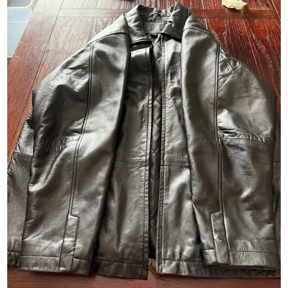 Black Leather Bomber Jacket Vintage